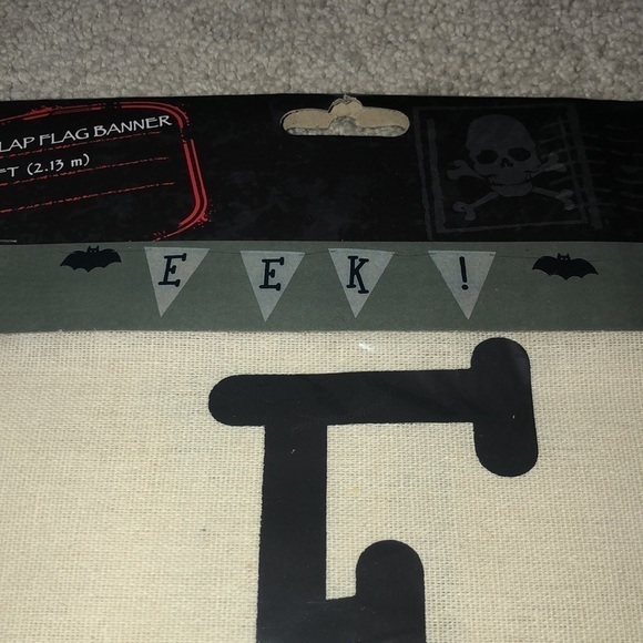 EEK Halloween Burlap‎ Flag Garland Banner 7 Ft Bats - Picture 5 of 12